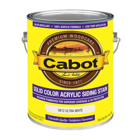 Cabot Solid 0812 Ultra White Water-Based Acrylic Siding Stain 1 gal.