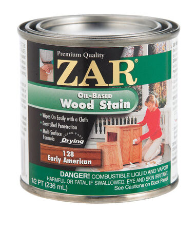 ZAR Semi-Transparent Oil-Based Wood Stain Early American Tintable 1/2 pt.