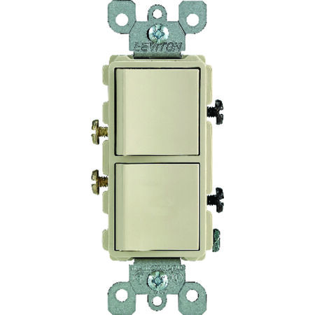 Leviton Decora 15 amps Single Pole Combination AC Quiet Switch Ivory 1 pk