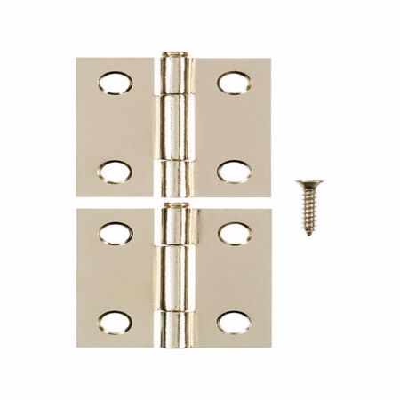 Ace 2.750 in. W X 1-1/2 in. L Bright Brass Gold Brass Narrow Hinge 2 pk