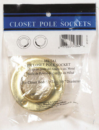 John Sterling 1-3/8 in. Dia. x 1-3/8 in. L x 1-3/8 in. L Brass Pole Sockets