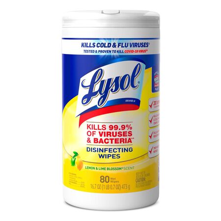 Lysol Lemon & Lime Blossom Scent Disinfecting Wipes 80 ct 1 pk