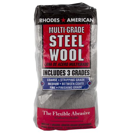Rhodes American 3 Grade Medium/Coarse/Fine Steel Wool Pad 12 pk