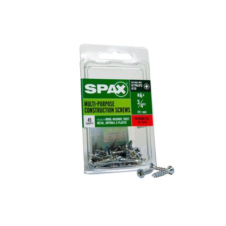 SPAX Multi-Material No. 6 Label X 3/4 in. L Unidrive Flat Head Serrated Construction Screws