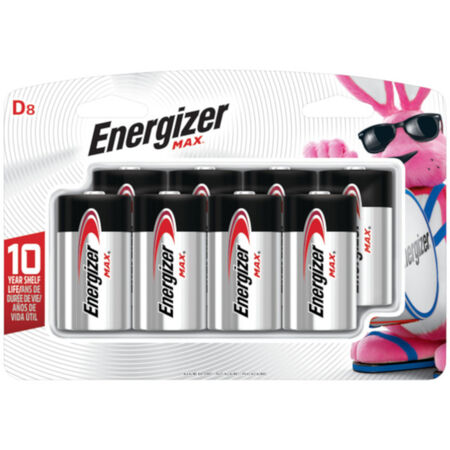 Energizer Max D Alkaline Batteries 8 pk Carded