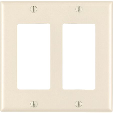 Leviton Decora Light Almond 2 gang Thermoset Plastic Decorator Wall Plate 1 pk