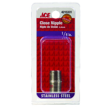 Smith-Cooper Schedule 40 MPT To MPT 1/4 in. Dia. x 1/4 in. Dia. x Close L Stainless Steel Pipe