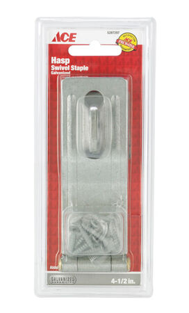 Ace Galvanized Steel 4-1/2 in. L Swivel Staple Safety Hasp