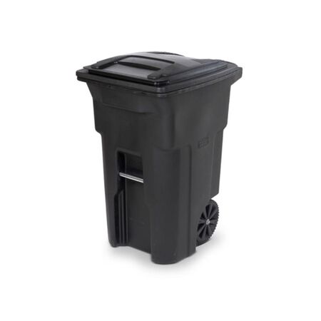 Toter 64 gal Black Polyethylene Wheeled Garbage Can Lid Included