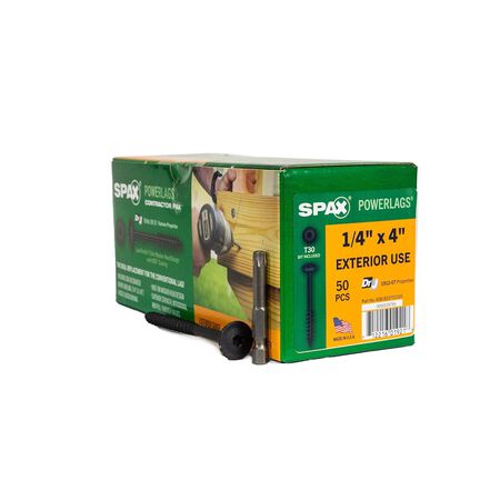 SPAX PowerLags 1/4 in. in. X 4 in. L T-30 Washer Head Serrated Structural Screws