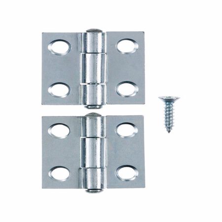 Ace 2.75 in. W X 1 in. L Zinc Plated Silver Zinc Narrow Hinge 2 pk
