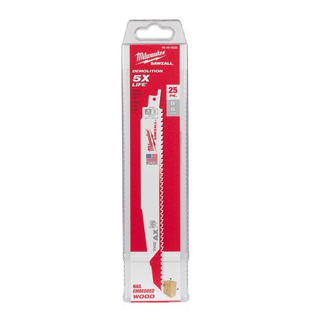 Milwaukee Ax 9 in. Bi-Metal Blade Set 5 TPI 25 pc
