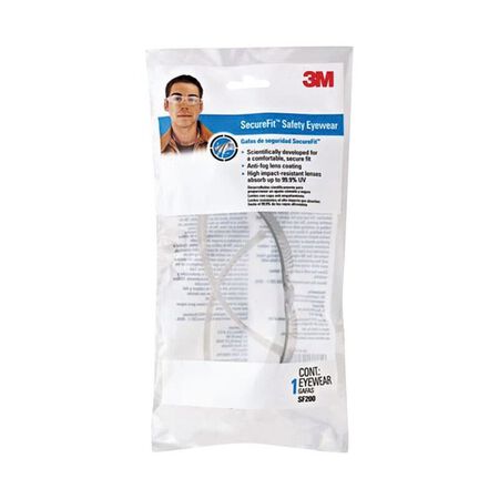 3M SecureFit Anti-Fog Safety Glasses Clear Lens Clear Frame 1 pc