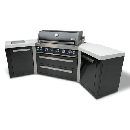Mont Alpi 805 Black Stainless Steel Island with 45-degree corners