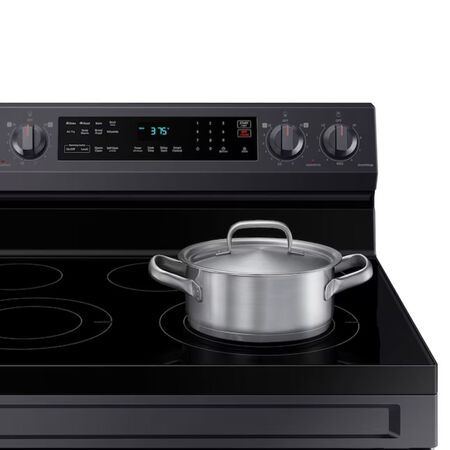 Samsung 30-in Glass Top 5 burners 6.3-cu ft Air Fry Convection Oven Freestanding Electric Range