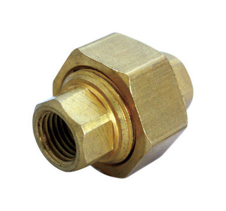 Ace 1/4 in. Dia. x 1/4 in. Dia. FPT To Compression To Compression Yellow Brass Union