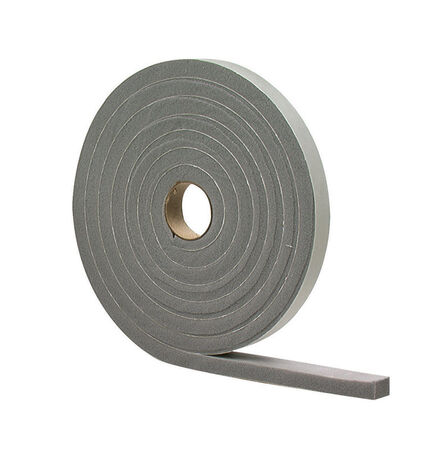 M-D Gray Foam Weather Stripping Tape For Doors and Windows 17 ft. L X 3/16 in.