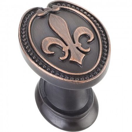 1-5/16in. Overall Length Fleur-De-Lis Knob Brushed Oil Rubbed Bronze