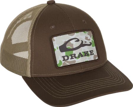 Drake Waterfowl Old School Patch Mesh Hat Dark Brown