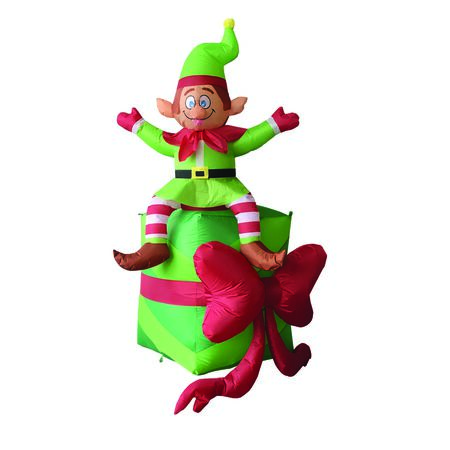 Celebrations 6 ft. Elf With Presents Inflatable