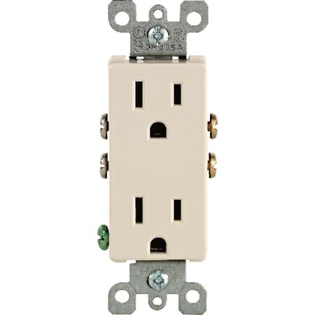 Leviton Decora 15 amps 125 V Duplex Light Almond Outlet 5-15R 1 pk
