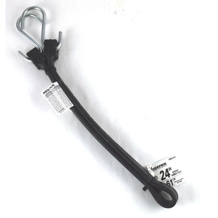 Keeper Black Rubber Tarp Strap 24 in. L 1 pk