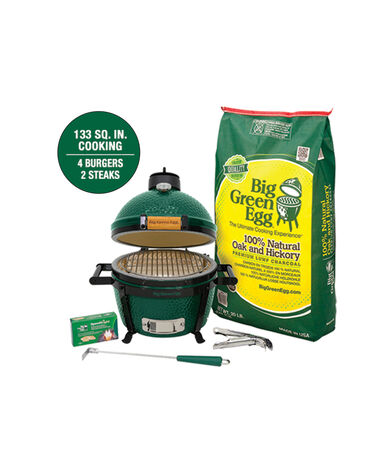 Big Green Egg 13 in. MiniMax EGG Package Charcoal Kamado Grill and Smoker Green