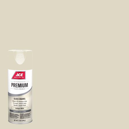 Ace Premium Gloss Antique White Paint + Primer Enamel Spray 12 oz