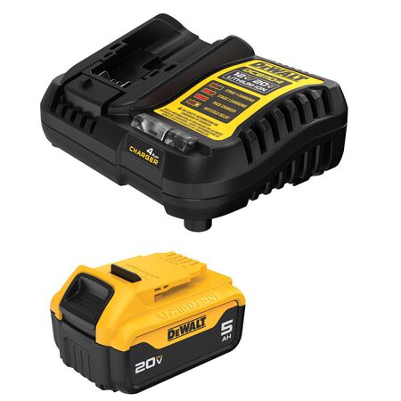 DeWalt 20V MAX DCB205C 5 Ah Lithium-Ion Battery and Charger Starter Kit 2 pc