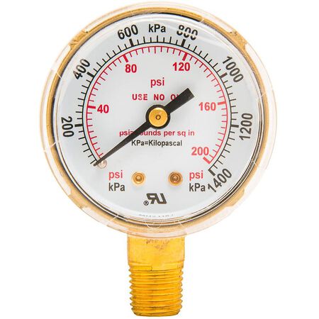 Forney 2 in. W Low Pressure Regulator Gauge 1 pc Oxygen