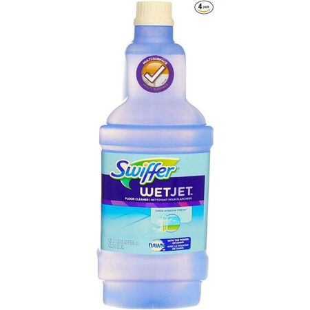SWIFFER 23679 1.25-Liter Wet Jet Multi-Surface Solution - Open Window Fresh - Quantity 4