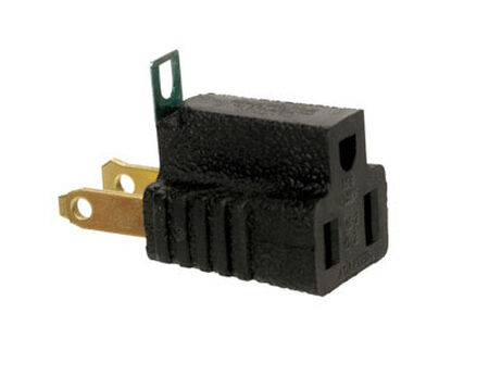 Ace Grounded Grounding Adapter Black 15 amps 125 volts 1 pk