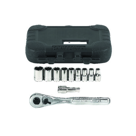 Craftsman 1/4 in. drive SAE 6 Point Socket and Ratchet Set 11 pc