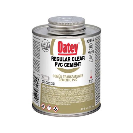 Oatey Clear Cement For PVC 16 oz