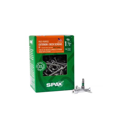 SPAX No. 8 in. x 1-1/2 in. L Gray Star Flat Head Deck Screws 1 lb. 195 Pieces