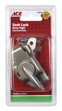 Ace Tight Seal Brass Satin Nickel 2-1/2 in. L Window Lock