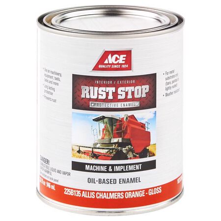 Ace Rust Stop Indoor and Outdoor Gloss Allis Chalmers Orange Oil-Based Enamel Rust Prevention Paint