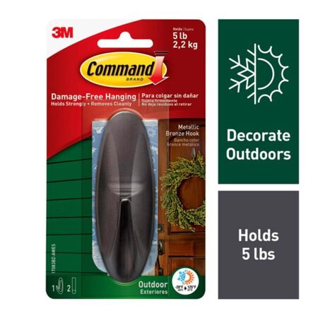 3M Command Large Plastic Hook 4.125 in. L 1 pk