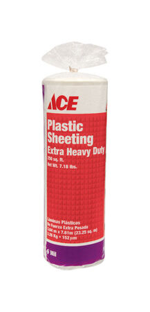 Ace Plastic Sheeting 6 mil T X 10 ft. W X 25 ft. L Polyethylene Clear