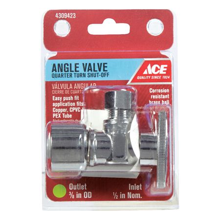 Ace Push Fit Compression Brass Angle Stop Valve