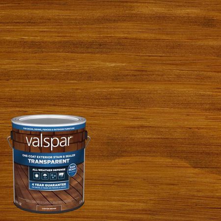 Valspar Transparent Canyon Brown Stain and Sealer 1 Gallon