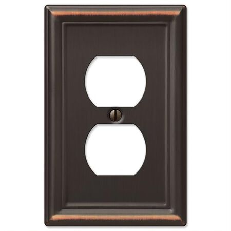 Amerelle Chelsea Aged Bronze 1 gang Stamped Steel Duplex Wall Plate 1 Pack