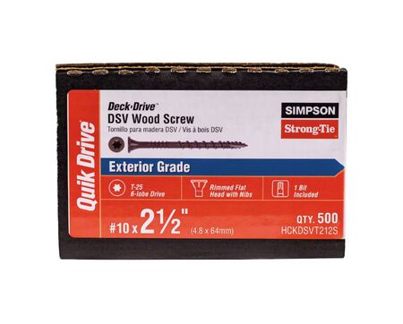 QUIK DRIVE BY SIMPSON STRONG TIE #10 x 2-1/2-in Wood to wood Deck Screws ( 500 -Per Box )