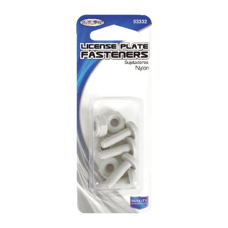 Custom Accessories White Nylon License Plate Fasteners