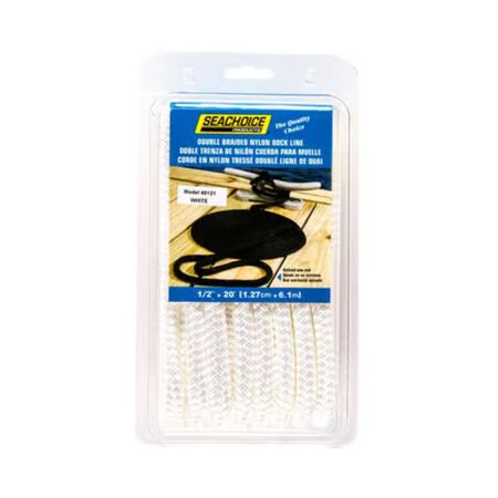 Seachoice Double Braid White Nylon Dock Lines 240 in. x 1/2 in.