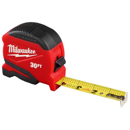 Milwaukee 30 ft. L X 1.65 in. W Compact Tape Measure 1 pk