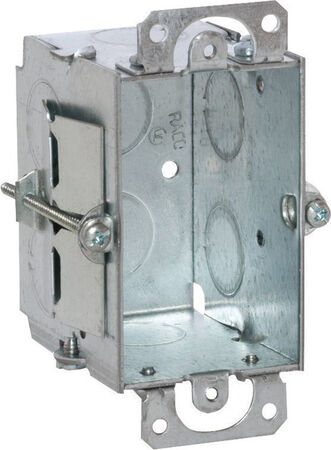 Raco 3 in. Rectangle Steel 1 gang Switch Box Gray