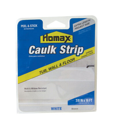 Homax White Silicone Caulk Strips 7/8 in. x 16 ft.
