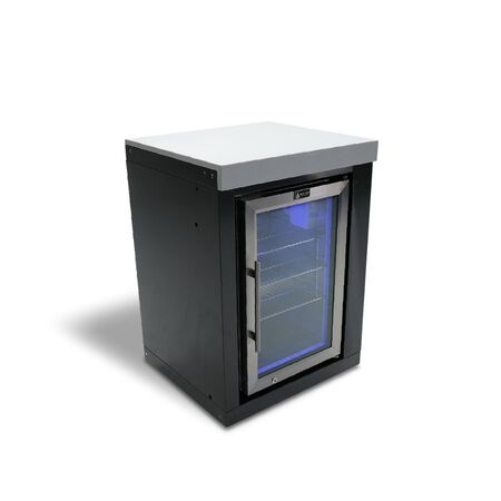 Mont Alpi Black Stainless Steel Fridge Cabinet Module