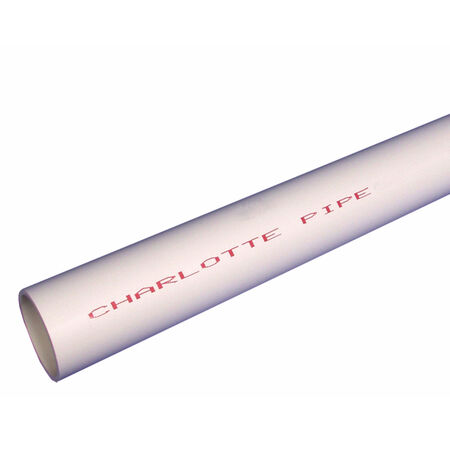 Charlotte Pipe Schedule 40 PVC Pressure Pipe 3/4 in. D X 10 ft. L Plain End 480 psi